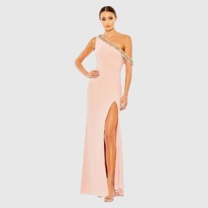 Mac Duggal 68163 NWT BEADED DROP SHOULDER JERSEY GOWN